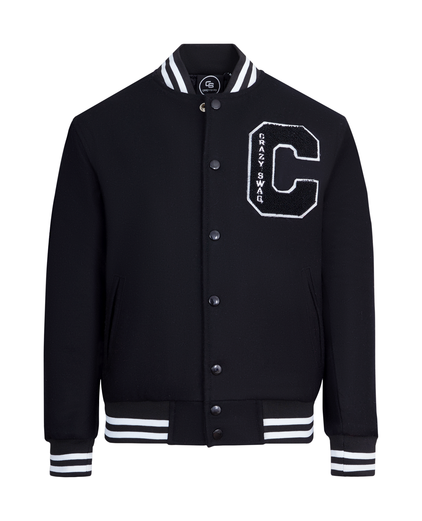 Crazy Swag Black Out Varsity Jacket