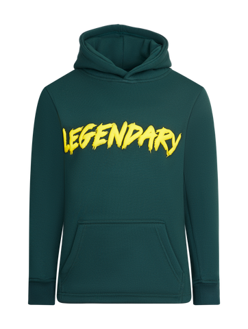 Crazy Swag Legendary Hoodie-Forest Green & Yellow