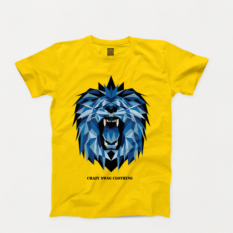 Crazy Swag Youth Lion Tee-Gold