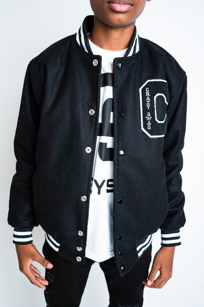 Crazy Swag Black Out Varsity Jacket